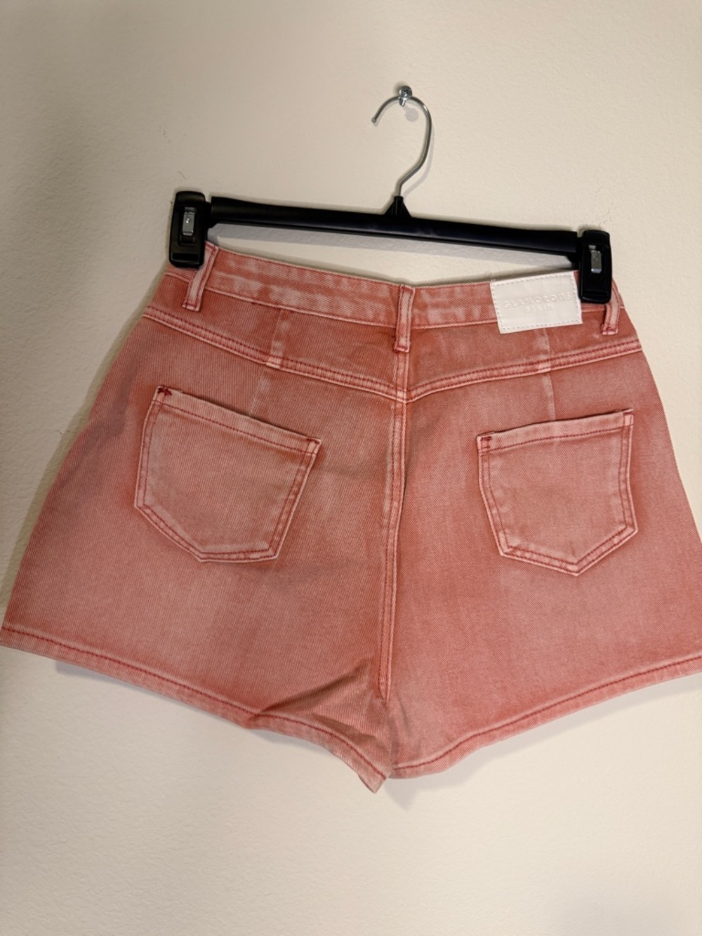 Glamorous Faded Pink Denim High-Rise Jean Shorts - Picture 3 of 4